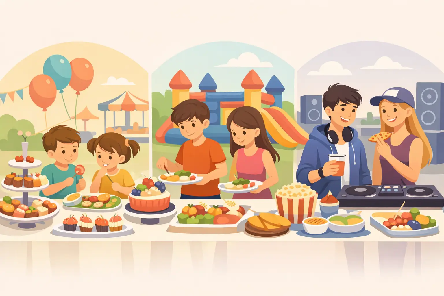 Buffet infantil para diferentes idades