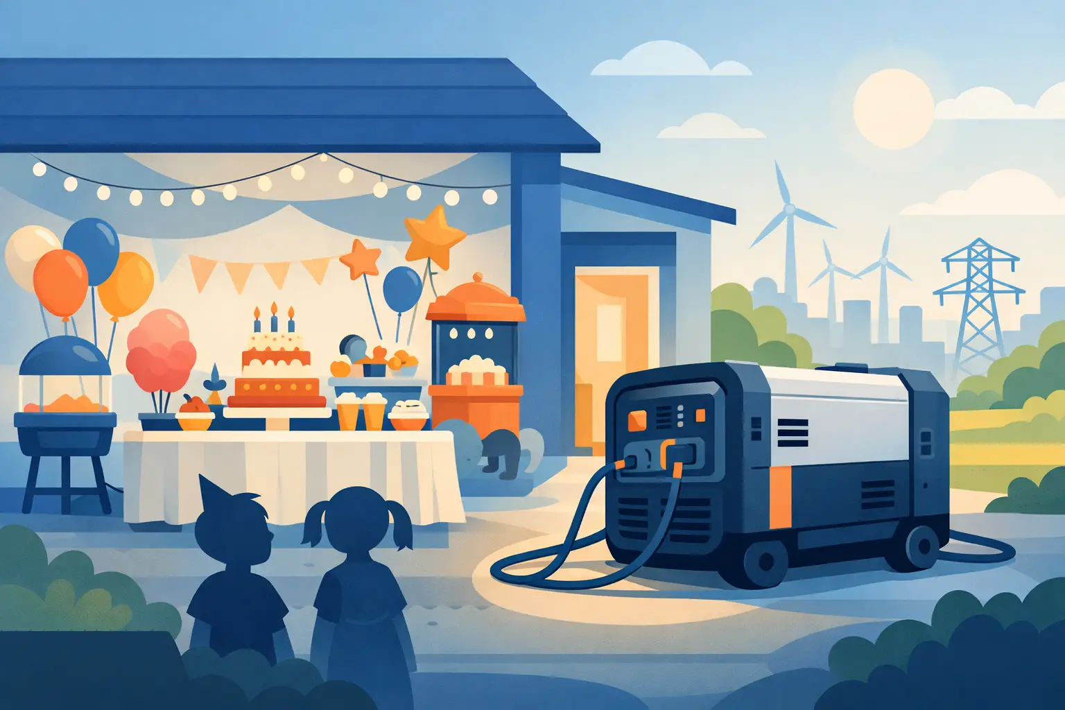 Buffet infantil com gerador de energia