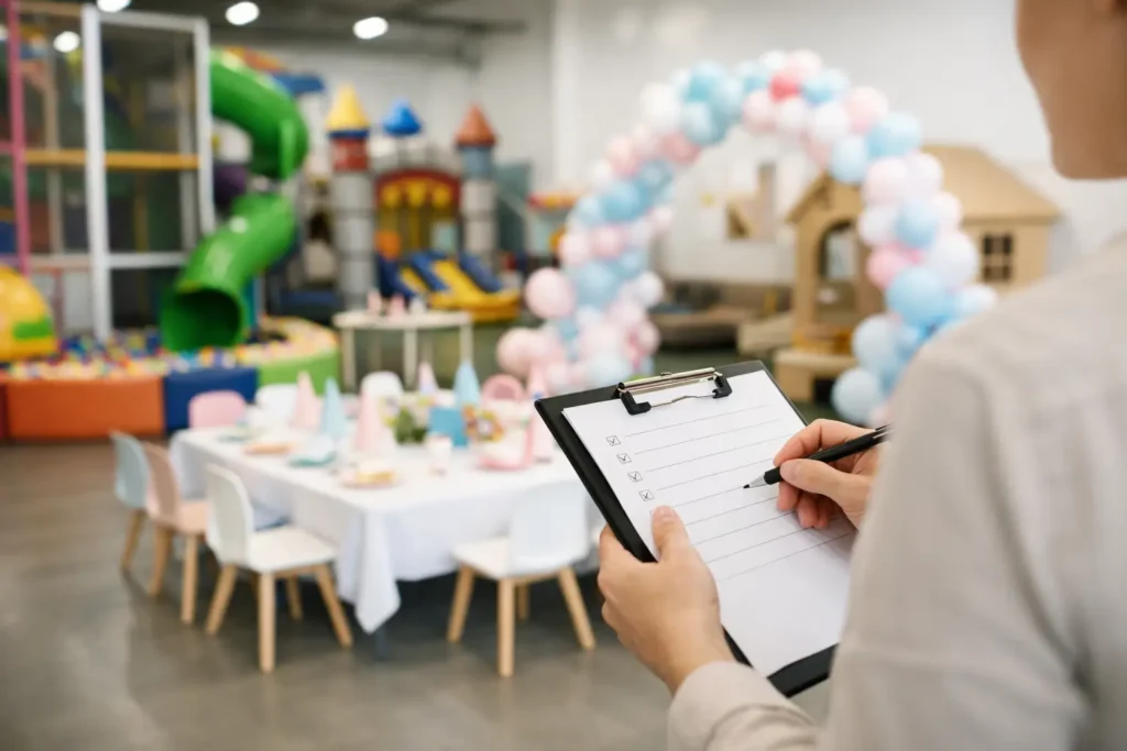 Como avaliar espaço infantil antes da festa
