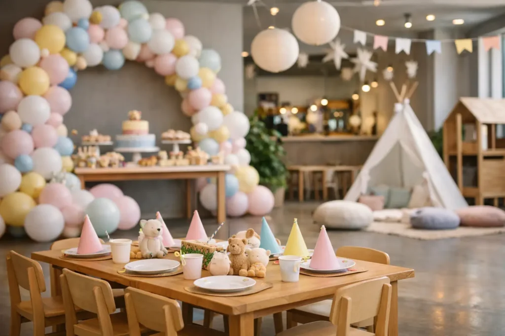 Espaço acolhedor para aniversário infantil