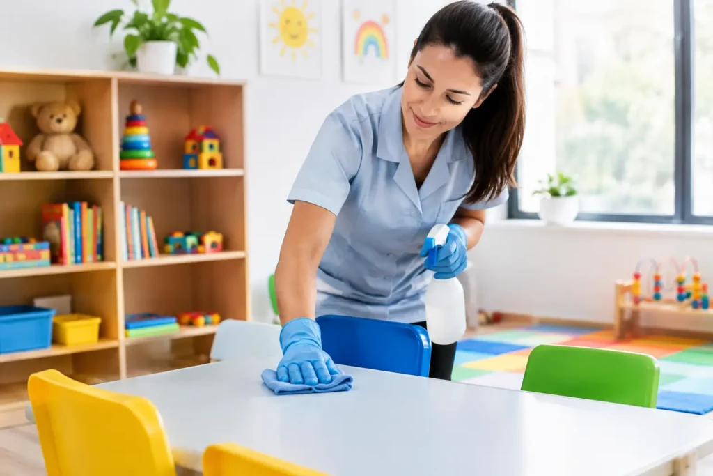 Avaliação da limpeza em espaço infantil